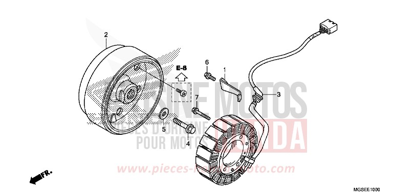 GENERATRICE de NC700S Boîte Méca PEARL SUNBEAM WHITE (NHA66) de 2013